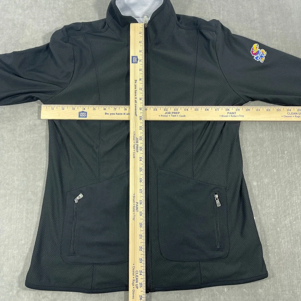 Adidas ClimaWarm Kansas Jayhawks NCAA Womens Large Black Full Zip‎ Jacket